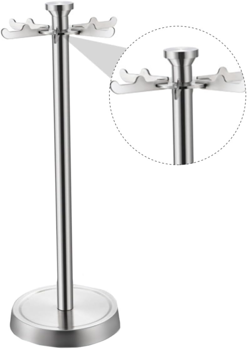 Garneck Stainless Steel Kitchen Rack with 6 Hooks, Utensil Organizer for Cooking Tools, Spoon and Shovel Holder, Kitchen Storage Rack for Home Cooking Utensils