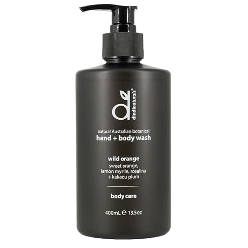 Dindi Naturals Wild Orange Botanical Hand & Body Wash 400ml | Uplifting Citrus Scent | Natural, Palm Oil Free, Vegan Cleanser with Australian Extracts