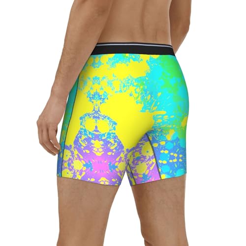 Glow in Dark Splatter Neon Men's Underwear Boxer Briefs Soft Stretch Long Leg Underpants Trunks for Gift4