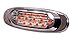 Maxxima M72270RCL Red LED Clear Lens Oval Clearance Marker Light with Stainless Steel Bezel