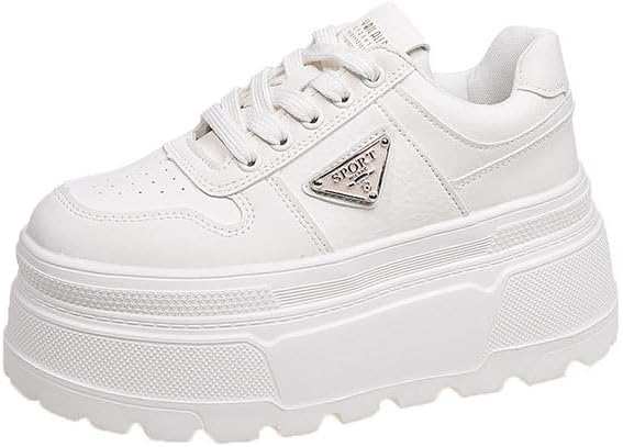 [FANGLI] 厚底スニーカー 白 レディース 8cm身長アップ カジュアルシューズ 運動靴 疲れない ダッドシューズ クッション