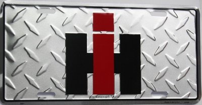 Diesel Power Plus International Harvester License Plate Tractor Red Tag Ih Combine Logo Diamond Tread