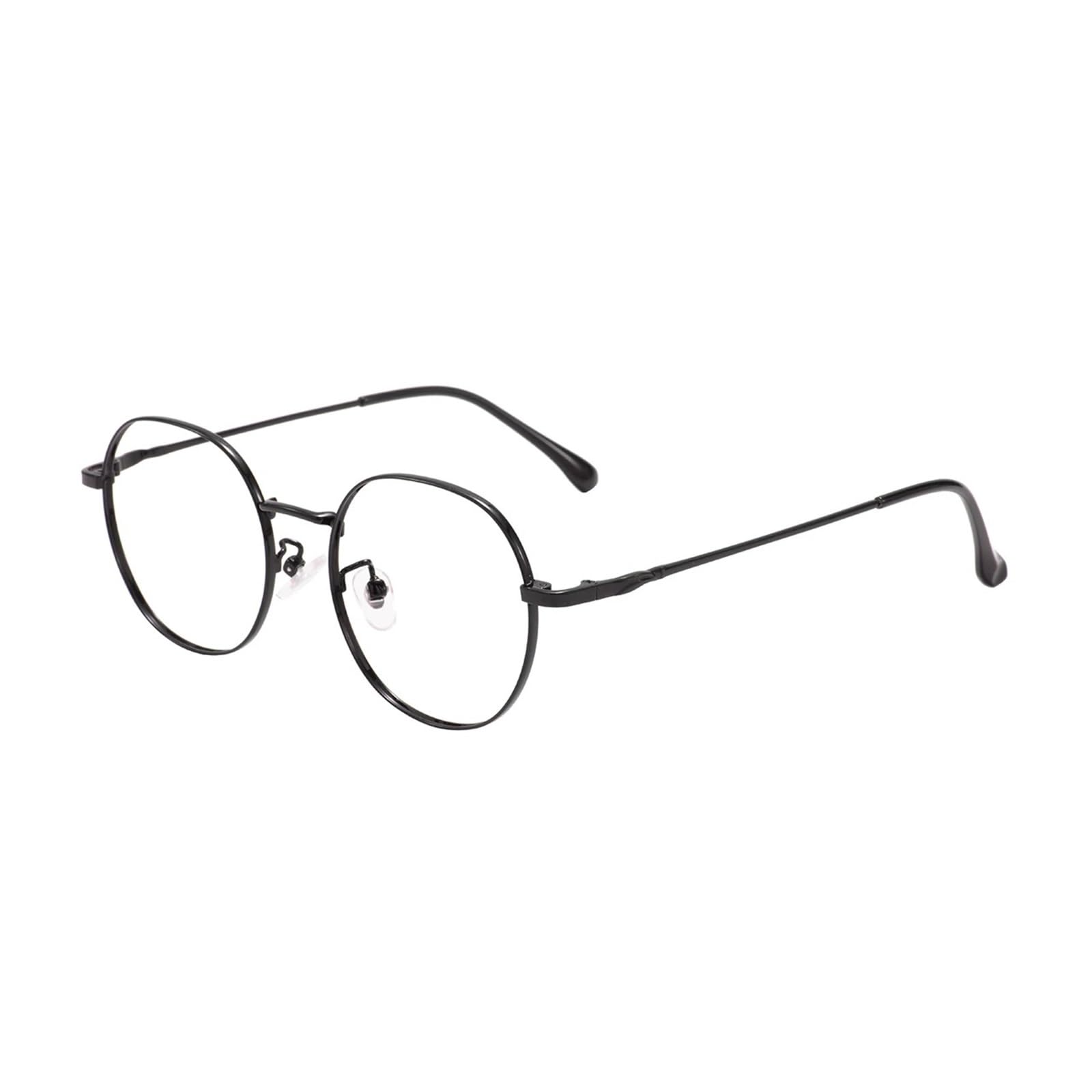 Fashionable Metal Round Glasses Frame for Men & Women – Stainless Steel Full Rim Eyewear, Solid Pattern
