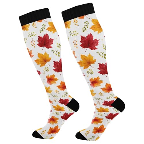 ALAZA Bat Starry Halloween Compression Socks for Women Men Unisex Knee High Stockings for Running Athletic