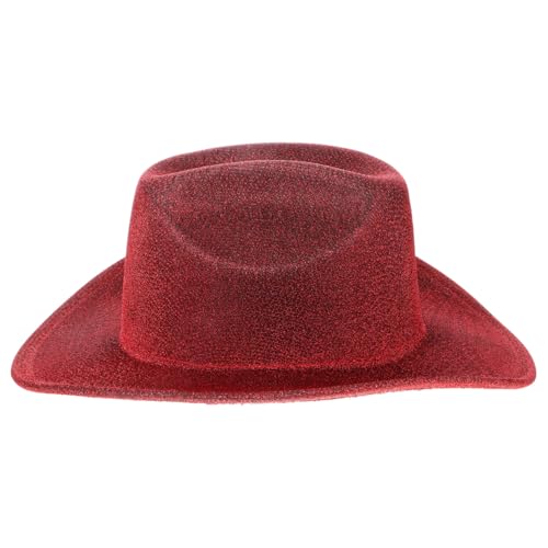 Healeved Cowboy Hat Men Western Cowboy Hat Men Cowgirl Party Decorations Cowgirl Costume Polyester Dark Red