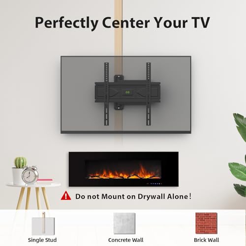 Image of USX MOUNT Swivel TV Wall Mount for 26-60 Inch TVs up to 80 lbs, Single Articulating Arm, Full Motion TV Wall Mount Bracket with Swivel and Tilt, Max VESA 400x400mm