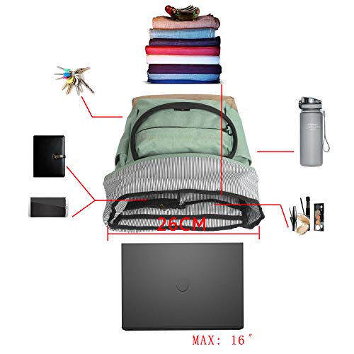 Tourbon Nylon Roll-Top Clip-On Bike Panniers Women's Shoulder Tote Bag - Green #TOP4