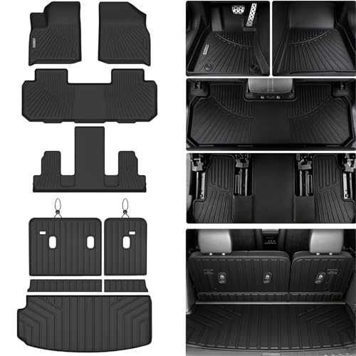 Floor Mats Set for 2024-2026 Chevy Traverse/2025-2026 Buick Enclave/2024-2026 GMC Acadia(7-Seat 2nd Row Bucket) Cargo & Backrest Mats, Custom TPE All-Weather Full Coverage Trunk & Floor Liners by WAYIDSS - Used condition - US$81.15