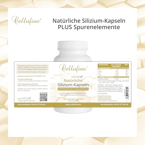 Silizium Kapseln Cellufine mit natürlichem Silizium aus Bambus 75 mg