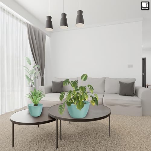 TULMERO Blumentopf matt, Pflanzkübel aus Übertopf Kunststoff Dekorativer Topf für, groß und klein Pflanzen, 2er-Set… – Ansicht 8