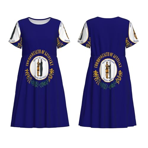 Robe d'été Kentucky State Flag fluide et légère à manches courtes