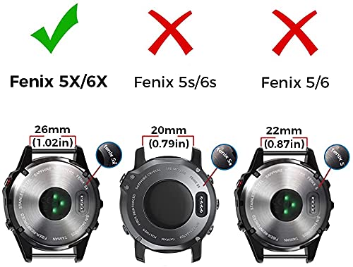 for Garmin Fenix 5X Band Replacement Quick Easy Fit Soft Woven Nylon Watch Strap for Fenix 5X/5X Plus/6X/6X Pro/3/3 HR/Descent MK1/D2 Delta PX/D2 Charlie (26mm Width) (Dark Blue) - Image 3