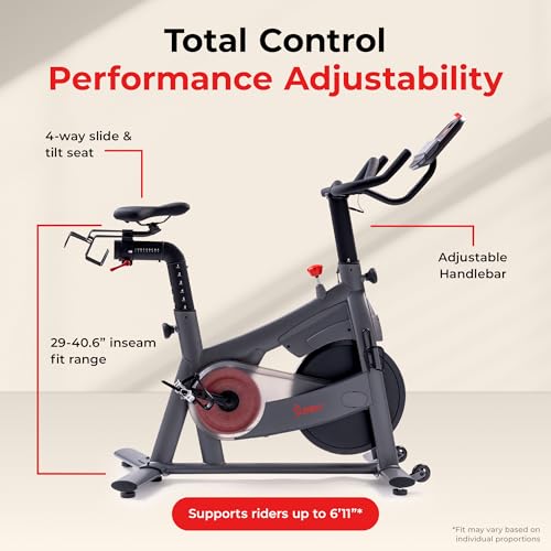 Image of Sunny Health & Fitness Smart Indoor Cycling Bike for Home Cardio Exercise