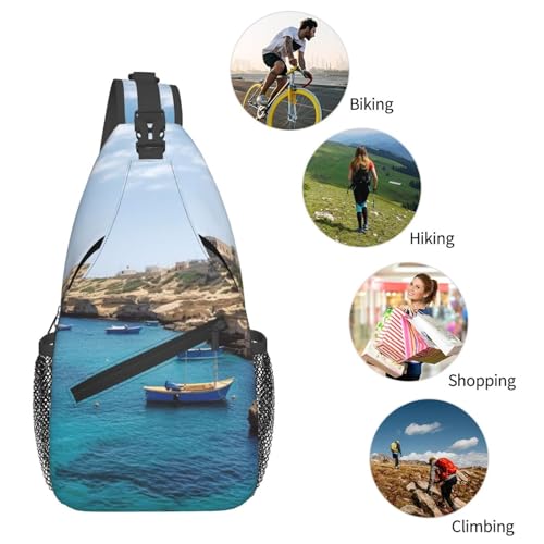 Bolso tipo sling unisex para trekking y viaje negro miniatura 5