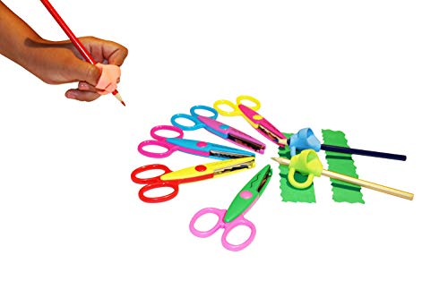 Brizz Kit Creative Pack Of 5 Scissor Set For Crafts And Cutting In Figures Perfect For Scrapbook Album Great For Teachers And Kids Design Creative Designers Plus 3 Pencil Holders Supplies #TOP7