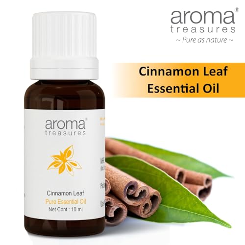 Image of Aroma Treasures Cinnamon Leaf Essential Oil | 100% Pure & Natural Theraputic Essential oil for healthy Skin, body, Aromatherapy - 10ml