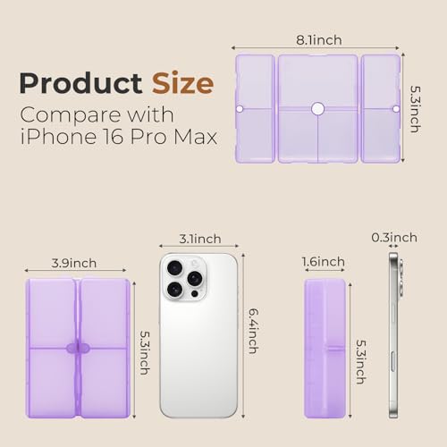 Image of FYY Travel Pill Organizer, 7 Compartments Large Pill Box Case-Clear Purple