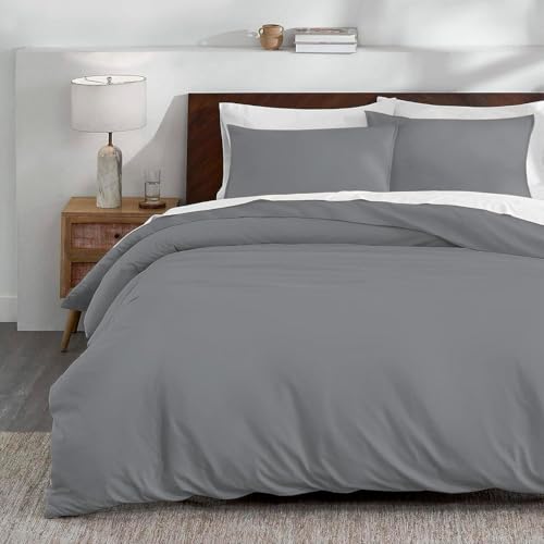 La mejor selección de Oferta edredones del mes. 44 Bluelander Juego de Funda Duvet para Edredon Matrimonial (190 * 230 cm), Cubierta Edredón con Cierre de Botones, 2 Fundas de Almohada (47 * 77 cm), Ultra Suave Microfibra (Gris,...