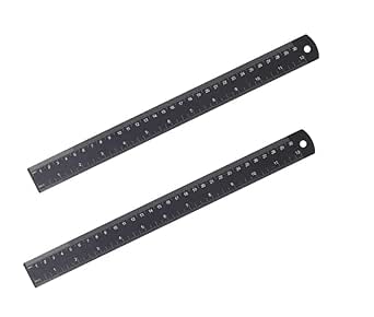 Metal Ruler 12 Inch, 2 Pcs 30 cm Black Metal Ruler Long Office ...