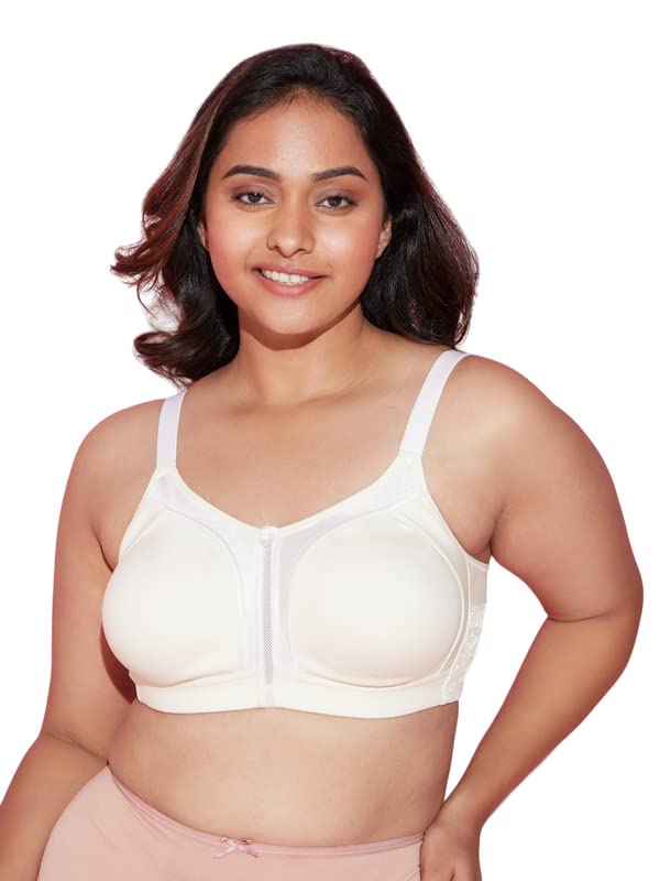 Image of NYKD NYB101 Cotton Non Padded Non Wired Full Coverage Everyday Bra M-Frame Bounce Control (Plus