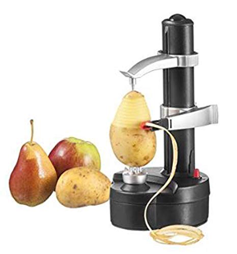 Electric Potato Peeler Automatic Rotating Apple Potato Peeling Machine Multifunction Stainless Steel Kitchen Fruit and Vegetable Electric Peeler (Black)