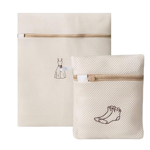 THXFUNAREA 2 PCS Sacchetti per Biancheria Lavatrice,Sacchi Rete da Biancheria,Sacco Retina da Biancheria per Lavatrice con Chiusura,Per Vestiti Delicati,Reggiseni,Calzini,Scarpe,Lenzuola - (18x20cm)