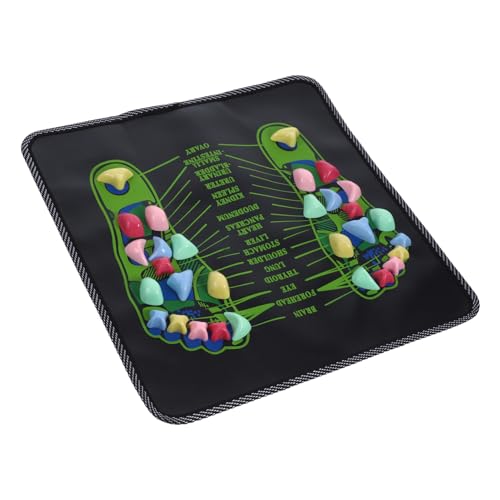 SOIMISS Tappetino Per Agopressione Del Piede e Massaggio Gambe in Pietra, Antiscivolo e Portatile, Per Riflessologia Plantare Professionale, Per Relax a Casa, Ufficio e Viaggi