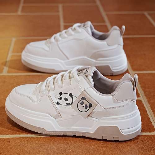 Image of Sneakers for Women Comfortable Synthetic Leather Shoes for Woman, Lace-Up Casual Girls Shoe, Lightweight Sneaker Shoes for Woman (Beige)