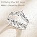 Wuziwen Vintage Crown Ring Enhancer for Engagement Rings Wrap Guard Wedding Band for Women 925 Sterling Silver CZ Sz 5, White, WBR1968_SS_5