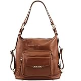 Tuscany Leather TLBag Bolso de señora en Piel Convertible en Mochila Canela