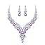 2Pcs-Light Purple Silver-Tone