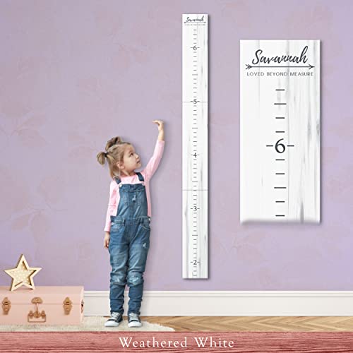 Farmhouse Style Wooden Kids Growth Chart Ruler for Boys and Girls