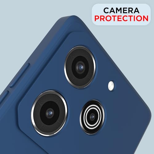 Image of Outlouders Back Cover for Tecno Pova 6 Pro 5G | Camera Protection | Durable Soft Matte Silicone Bumper Case (Blue)