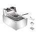 Handlowa frytownica elektryczna jednocylindrowa ze stali nierdzewnej Frytownica handlowa z pokrywką Intellige z regulacją temperatury kosza