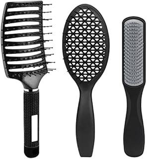 Unaone Hair Brush Set, Styling Brush, Paddle Brush, Styling Brush, Tail Comb, 3 Piece Set, Women's, Men's, Kids' Paddle Brush, Comb, Hair Care, Scalp Massage