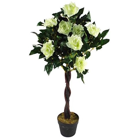 Leaf 90cm Twisted Cream Rose Tree Cover