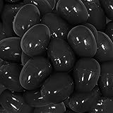 American Carnival Mart 100 Pack of Black Bulk Hinged Easter Eggs in Poly Bag Fillable for Easter Egg...