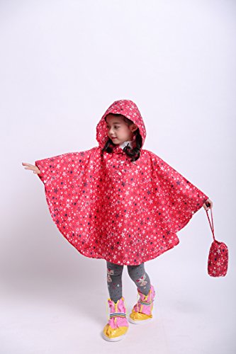 Image of Freesmily Kids Cute Raincoat Waterproof Rain Poncho Jacket Coat for Girls Boys