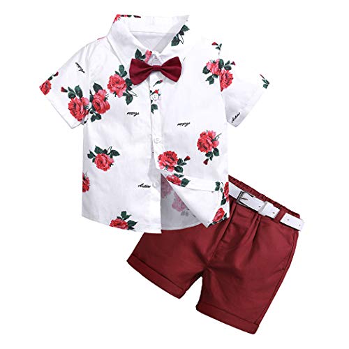 Image of MYGBCPJS 3Pcs Boy Handsome Outfit Set Plaid Shirt + T-Shirt + Suspender Jean Sets