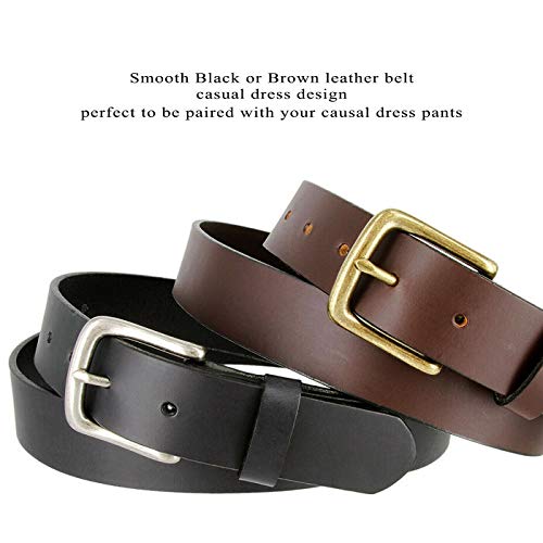 Genuine Full Grain Leather Belt Casual Jean Belt 1-1/4", 1-3/8", 1-1/2" Wide, Made In USA4