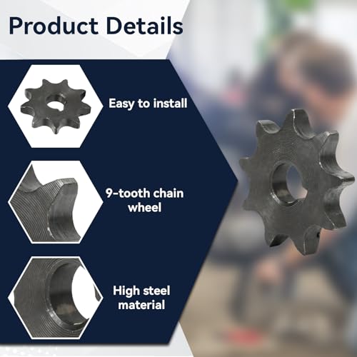 9t Sprocket, 428 9 Tooth Chain Engine Speed Cut Motor Sprocket 428 Chain Electric Scooter Motor Engine Metal Wheel for Z2 Z3