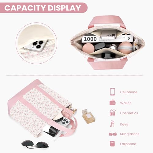 Bolso Tote pequeño para mujer con diseño Floral miniatura 4