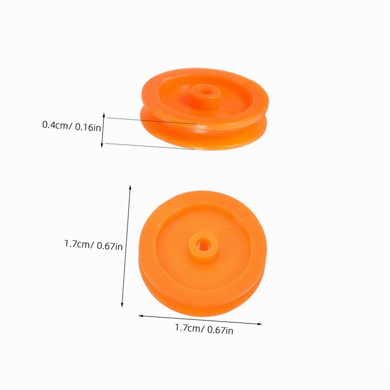PRETYZOOM 50 Pièces Poulie En Plastique Poulie Poulie Mini-poulie Poulie De Corde Poulie Miniature Roues De Bricolage Poulie Pour Voiture Rc Roues Artisanales Jeu De Poulie Orange