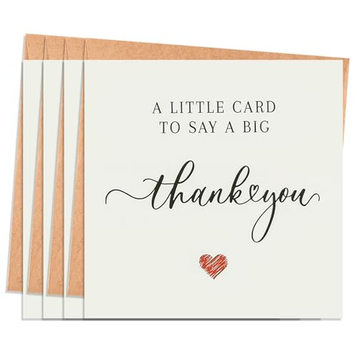 Frelimiu 30 Pack Thank You Cards Multipack with Envelopes Glitter Heart