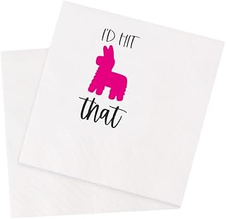 Funny Fiesta Bachelor Party Paper Cocktail Napkins Nacho Average Bride Cinco De Mayo Tacos and Tequila Bridal Shower Birthday Mexican Lively Theme 100Pcs 4.5 x 4.5 2-ply (I'd Hit That)