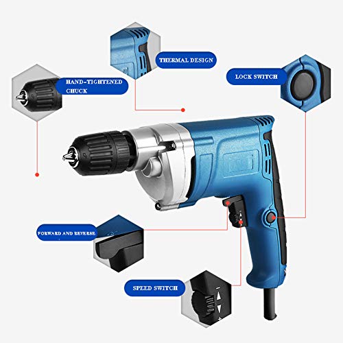 Spacmirrors Akku-Bohrmaschine, 220-V-Bohrmaschinenset, Eisenfutter, stromlinienförmiger Körper, ergonomisches Design, 0… – Bild 6
