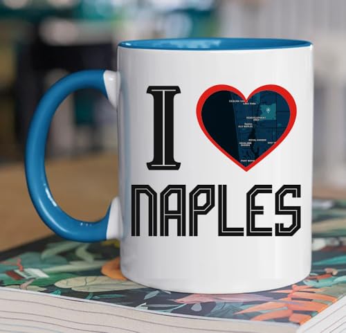 Naples FL State Map Coffee Mug with City, 11oz