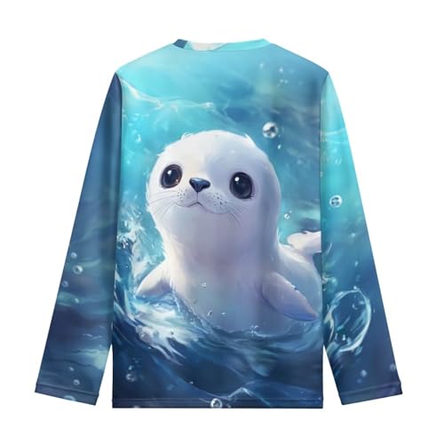 Image of Girls Cartoon Print Long Sleeve Graphic Tee Casual Crew Neck T-Shirts for 3-16 Years Little Girls
