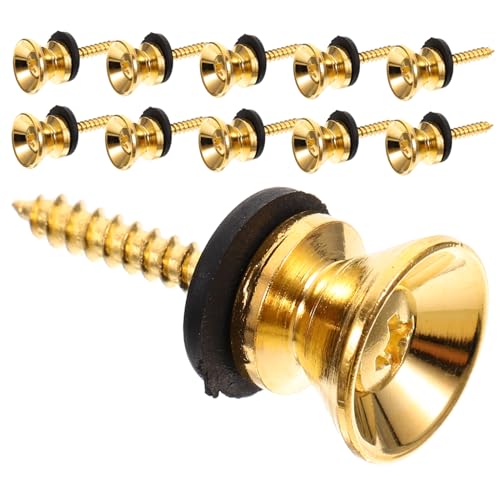 BESPORTBLE 20Sets Ukulele End Pins Metal Tail Pins with Gasket Screws for Acoustic Electric Guitar Bass Durable Tone Securely Lock Straps and Prevent