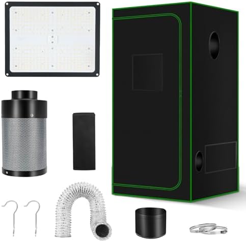 mini grow tent kit that will transform your indoor gardening experience 7 MELONFARM Grow Tent Complete System 2x2, Schedule Full Spectrum 100W LED Grow Light & Grow Tent Kit 24"x24"x48", 4" Adjustable Ventilation Kit, Noise-reducing Rubber Duct Connector